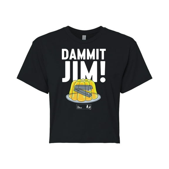 The Office - Dammit Jim - Juniors Cropped Cotton Blend T-Shirt