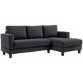 thumbnail image 1 of HOMCOM L Shape Sofa with Chaise Lounge Fabric 3 Seater Corner Sofa, Grey, 1 of 10