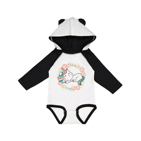 

Inktastic Unicorn Flowered Wreath Gift Baby Girl Long Sleeve Bodysuit