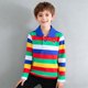 thumbnail image 5 of Blusa y camisa de manga larga con cuello vuelto para niños, blusa deportiva recreativa con estampado de rayas de verano para niños, blusa de manga larga con cuello vuelto para niños, parte superior de, 5 of 6