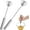 14+10 Inch, variant on Egg Beater, Hand Easy Whisk Stainless Steel Hand Push Egg Beater Manual Mixer Blender for Home Kitchen Tool Whisking, Beating & Stirring