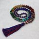 thumbnail image 2 of Collar de cuentas de oración Tibetana Budista de 8 Mm con Colgante de Borla de Arco iris Brillar, 2 of 3