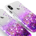 thumbnail image 4 of Compatible for Apple iPhone Xs Max Case, with [Temper Glass Screen Protector] SOGA Diamond Glitter Liquid Quicksand Cover Cute Girl Women Phone Case for iPhone Xs Max 6.5 [Clear/Purple], 4 of 5
