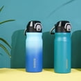 thumbnail image 5 of BJPKPK Botella de agua aislada de 18 oz con pajita Botellas de agua de doble pared de acero inoxidable Termo a prueba de fugas sin BPA con tapa abatible con cerradura y pico de silicona suave,Ocean Dr, 5 of 5
