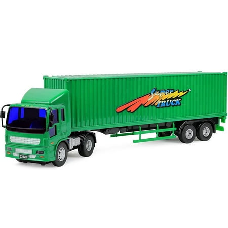 Click N’ Play Friction Powered Tractor Trailer Truck Toy Vehicle for Kids