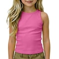 thumbnail image 2 of YaEYa Girls Ribbed Tank Top Fitted Sleeveless Racerback Athletic Workout Top Summer Exercise Yoga Gym Shirts Fits for Kids 4-14 Years, 2 of 10