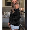 thumbnail image 3 of Tops de manga larga con cuello en V tops casuales de gofre para mujer para club para mujer para vacaciones Crtynell Otros, 3 of 6