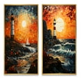 thumbnail image 2 of Designart "Lighthouse Guiding Painting V" Coastal Light House Framed Wall Art Set Of 2 - Multi-Color Coastal Framed Wall Art Set Of 2, 2 of 7