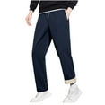 thumbnail image 4 of Xcmzpl Men's Winter Fleece Pants Sherpa Lined Sweatpants Active Running Jogger Pants Elastic Waist Straight Leg Pants with Pocket, 4 of 9