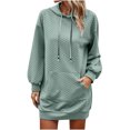 thumbnail image 2 of Azrian Sweaters Dress for Womens Clearance,Mid-Leng Casual Dress Pullover Hoodies Winter 2023 on Sale,Hoodies Pocket Solid Color Spring Long-sleeved Casual Dress for Winter 2023 on Sale, 2 of 6