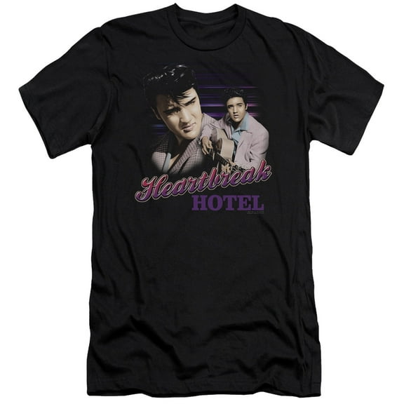 Elvis Presley Heartbreak Hotel S/S Adult 30/1 T-Shirt Black