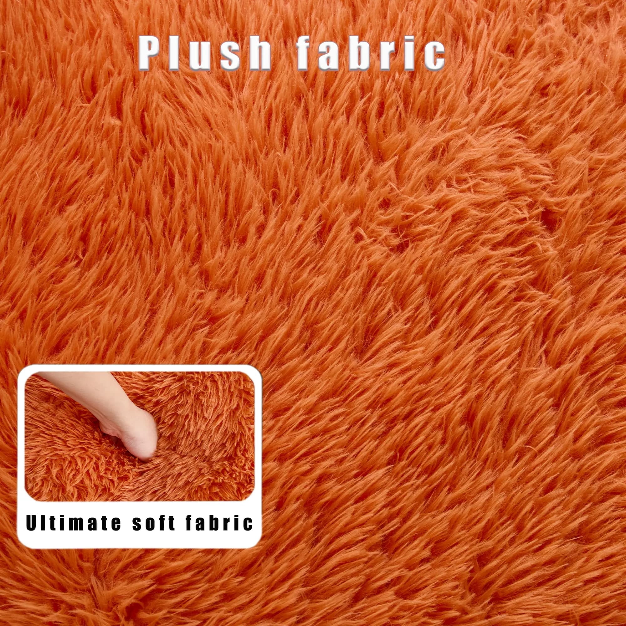 Aukfa Fold Lazy Sofa Bed, Floor Chair Small Couch with 5 Adjustable for Living Room, Plush Fabric,Orange