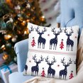 thumbnail image 3 of Teissuly Christmas Pillowcase Faceless Doll Dwarf Gnome Goblin Lattice Christmas Tree Snowflake Peach Skin Printed Sofa Pillowcase Teissuly WER202310234761, 3 of 5