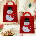 thumbnail image 5 of Horivan Christmas Decoration Gift Bag with Snowman Design, Non-Woven Reusable Party Favor Bags for Holiday Candy, Apples, Gifts, Stocking Stuffers, 30x20x5cm, 5 of 6