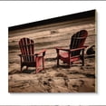 thumbnail image 2 of Designart "Chairs with Ocean Views I" Coastal Print on Natural Pine Wood, 2 of 5