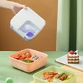 thumbnail image 3 of Lunch Box Compartments Portable Office Square Oven Food Container Food Container Storage Sealing Plastic Carrying Kitchen Organizer with Spoon Purple, 3 of 8