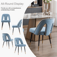 thumbnail image 5 of Velvet Dining Chairs, Contemporary Dining Room Chairs with Metal Legs, Accent Chairs Side Chairs Reading Chairs for Living Room Kitchen Home Bedroom (Set of 6), 5 of 8