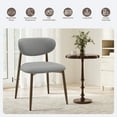 thumbnail image 3 of Dining Chairs,Wide Backrest Ergonomic Fabric Upholstered with Wood Grain Metal Legs & Non-Slip Pads for Home and Restaurant, Set of 2, Light Grey, 3 of 7