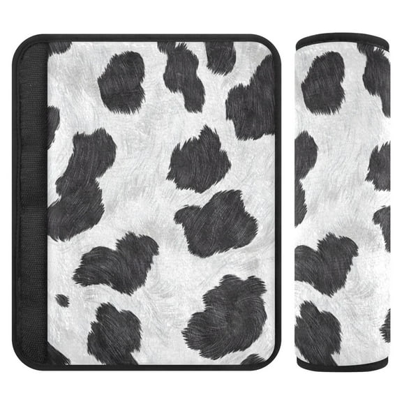 ALAZA Cow Print Car Seat Belt Adjuster Neck Covers Shoulder Cushions Pads S