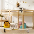thumbnail image 5 of Zimtown Twin Size Loft Bed with Stairs Wood Low Sturdy Loft Bed for Bedroom, Wood Color, 5 of 10