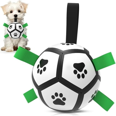 Dog soccer ball with 9 Straps, Interactive Dog toys for small dog dog water toys for Indoor Outdoor, Durable Puppy ball toys with with Handle Yard Toys Gifts for Birthday(5inch)