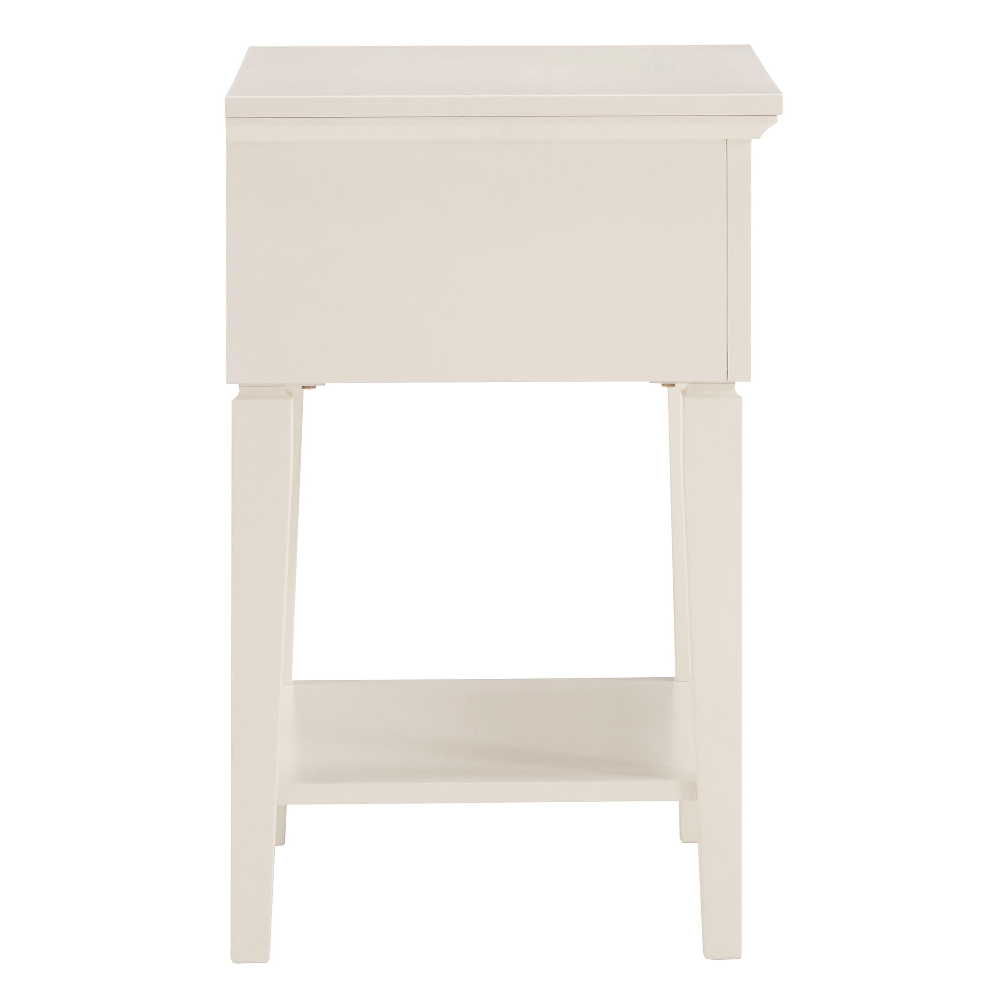 Weston Home Erro White Finish Beige Linen 1- Drawer Nightstand