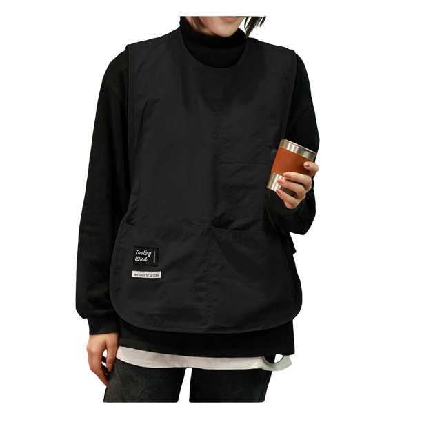 Delantal, genérico, de nailon, impermeable, antimanchas, para manualidades y pintura, color negro.