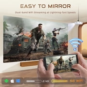 Aurzen Smart Projector with WiFi and Bluetooth, NetfIix Officially Licensed, Native 1080P, Auto Focus & Keystone, DoIby Audio, Portable Mini Projector for Outdoor Movies and Home Theater