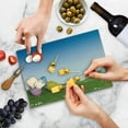 thumbnail image 5 of Easter Cutting Board, Easter Eggs on the Hills Fresh Spring Season Foliage with Blooming Daisies Design, Decorative Tempered Glass Cutting and Serving Board, Small Size, Multicolor, by Ambesonne, 5 of 5