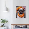 thumbnail image 3 of COMIO Hand Painted Oil Painting on Canvas wall art,American style Light luxury style Animal zodiac funny Big glasses Dog / colorful hotel mural Living room entrance hallway Restaurant cafe, 3 of 4