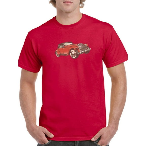 Classic  Car Graphic Men Red T-Shirt, Male x-Large