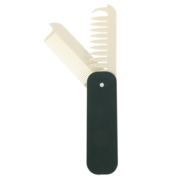 Peine de viaje compacto y plegable, de doble fila, con dientes finos y anchos, para todo tipo de cabello, portátil y con dientes finos.