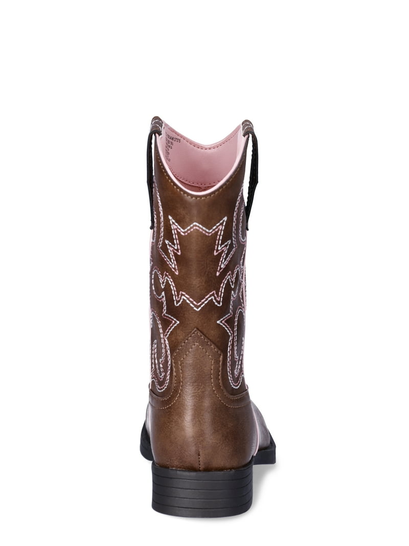 Wonder Nation Western Cowgirl Boot for Girls, Padded Sock