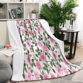 thumbnail image 2 of Home Decor with Floral Fuzzy Blanket: Soft & Cozy 50x60in Flannel Throw Blanket with Flowers - Bed Throw Blanket for Bed, Sofa, Couch & Chair, 2 of 5