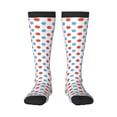 thumbnail image 1 of Fotbe Red Blue Polka Dots Calcetas Divertidas Estampadas para Hombre y Mujer, Calcetas de Algodón hasta la Rodilla para Caminar, Correr, Enfermería y Embarazo, 1 of 6