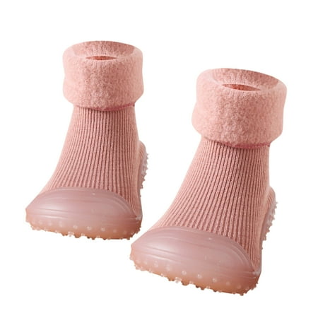 

nsendm Baby Socks Shoes Soft Soles Spring And Winter Walking Early Education Baby Snow Shoes Socks Solid Shoes Size 8 Girls Shoes Hot Pink 6 Months
