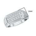 thumbnail image 3 of SZUL 1/2 Carat TW Diamond Men's Double Row Channel Set Ring in 10K White Gold (J-K-L Color, I2-I3 Clarity), 3 of 5