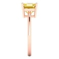 thumbnail image 3 of Clara Pucci 14K Rose Gold Solid Gold Yellow Solitaire Anniversary Ring for Women - 2 cttw Asscher Cut, 3 of 8