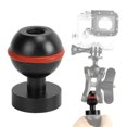 thumbnail image 1 of Mini Ball Head Diving Light Ball Head Aluminium Alloy Hard Coating Anodizing Small Lightweight  Diving Flashlight Ball Head Fit for Phone DLSR Camera Mini Holder, 1 of 7