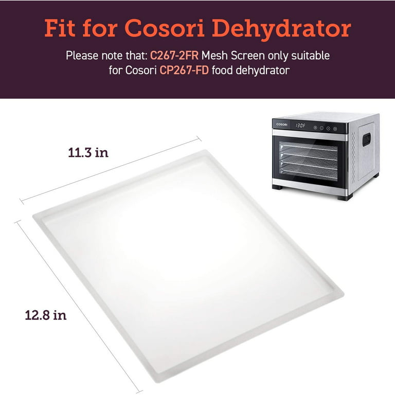 COSORI Food Dehydrator Machine Fruit Roll Sheets, BPA-Free Plastic Tray  Liners, for Fruit Leather/ Roll, Meat, Beef jerky, Herb, Vegetable  C267-2FR, 2 Pack 