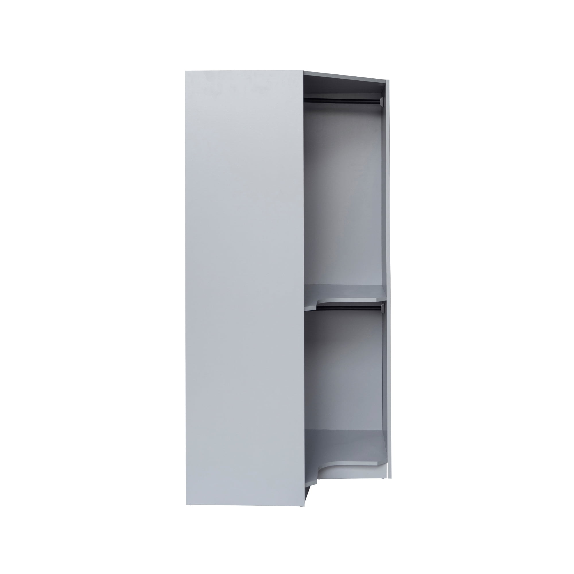 Euroco Modern Wood 63.6" Armoires, Polygon Corner Wardrobe for Kids Adults, Gray