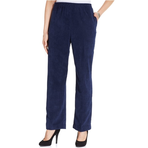 Pantalones de pana pequeños Alfred Dunner para mujer azul 6P corto