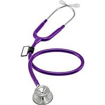 MDF Acoustica Lightweight Stethoscope Adult Dual Head Free-Parts-for-Life Purple Tube Silver Chestpiece-Headset MDF747XP08