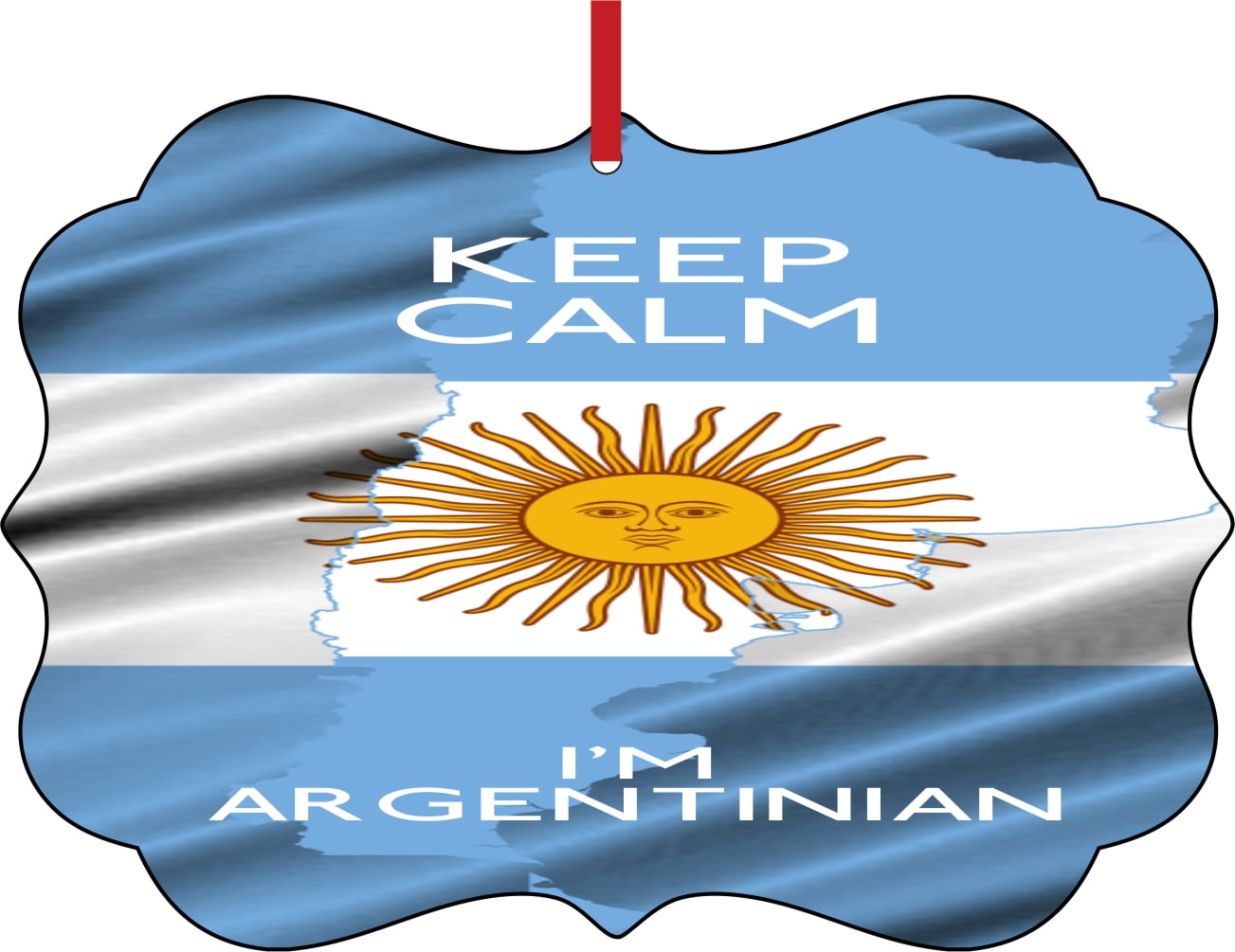 Flag Argentina Keep Calm I'm Argentinian Double Sided Elegant Aluminum