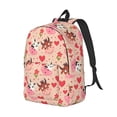 thumbnail image 2 of Daiia Cow Flower And Heart Vintage Canvas Backpack for Men and Women ,Hiking Backpack,Travel Laptop Bag for School,Large Capacity Backpack-Small, 2 of 8