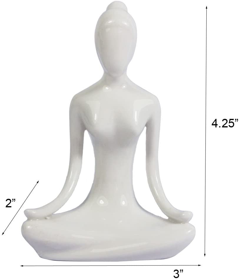 Zen Buddhist Meditation Room Namaste Yoga Figurine Decor for Monthers Day Birthday Wedding A 4.25 Decorative Porcelain Ceramic Yoga Statue Yoga Pose Figurine Sculpture