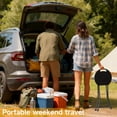 thumbnail image 2 of 18 Inch Folding Stool with Handle - 500LBS Capacity Portable Foldable Stool with Non-Slip Feet, Heavy-Duty Steel & Plastic Collapsible Stool for Indoor Outdoor Use, Black, 2 of 14