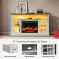 thumbnail image 6 of CHITOOMA Fireplace tv Stand with LED up to 75 inch, White, 6 of 8