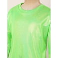 thumbnail image 5 of Jowowha Little Girls Boys Shiny Metallic Long Sleeve Loose T-Shirts Performance Party Dance Top Green 120, 5 of 7