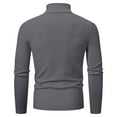 thumbnail image 5 of ZCFZJW Men's Quarter Zip Up Sweaters Mock Neck Polo Sweater Slim Fit Pullover Sweater Casual Solid Color Long Sleeve Lightweight Thin Jacket Dark Gray XXXL, 5 of 7